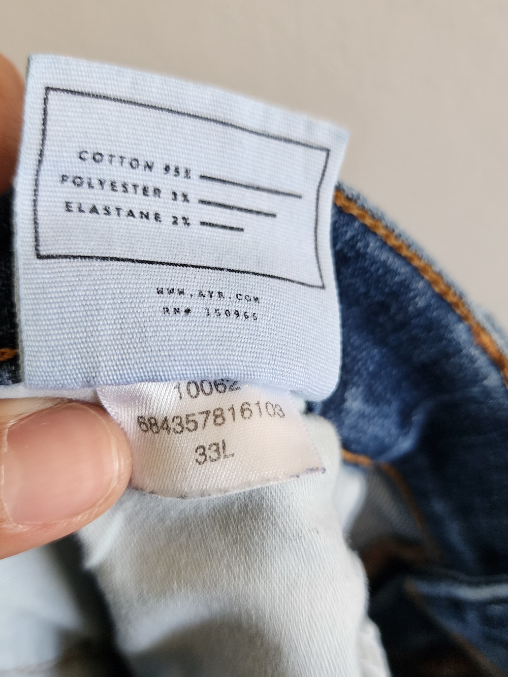AYR The Pop Jeans Size W 33L Straight Leg Medium Wash Stretch Denim Made in USA - Picture 7 of 9
